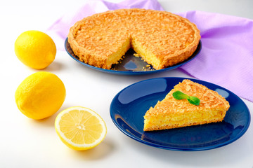 piece of lemon pie on a plate
