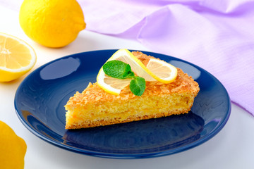 piece of lemon pie on a plate