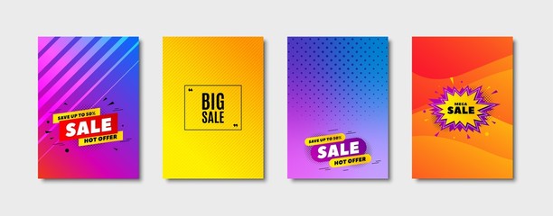Big Sale. Cover design, banner badge. Special offer price sign. Advertising Discounts symbol. Poster template. Sale, hot offer discount. Flyer or cover background. Coupon, banner design. Vector