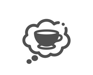 Hot cappuccino sign. Coffee cup icon. Speech bubble symbol. Classic flat style. Simple coffee cup icon. Vector