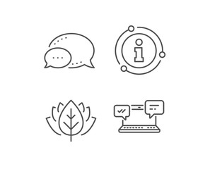Internet Messages line icon. Chat bubble, info sign elements. Chat or Conversation sign. Computer communication symbol. Linear internet Chat outline icon. Information bubble. Vector