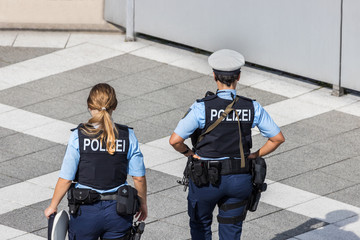 two german female police officer