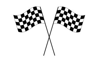 racing checkered flag isolated on white background