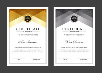 Certificate Premium set template awards diploma background vector modern value design and layout luxurious.cover leaflet elegant vertical Illustration
