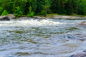 Finland, Kotka: Langinkoski rapid on the Kumi river in Kotka. The favorite fishing spot of Emperor of Russia Alexander III.
