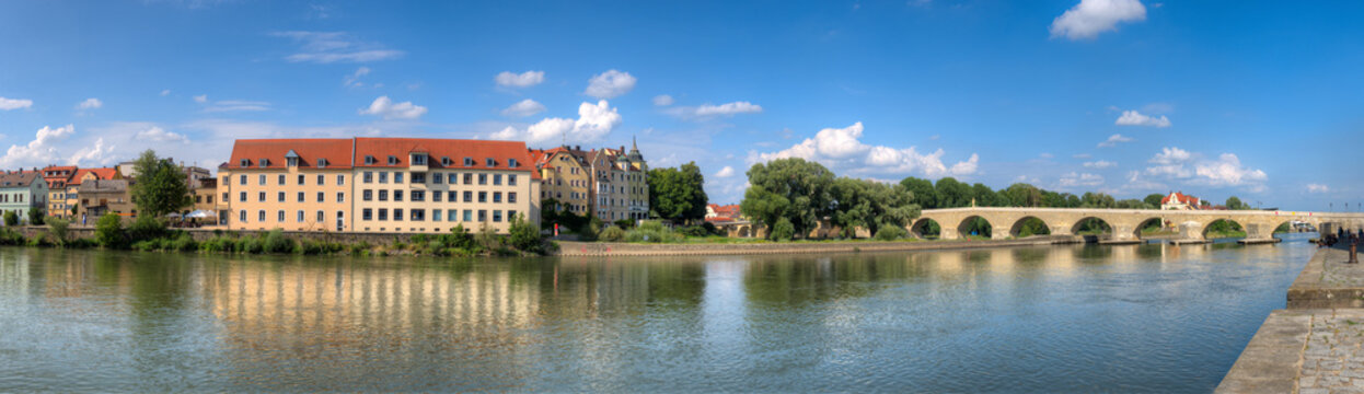 Der Stadtteil "Stadtamhof" in Regensburg an der Donau