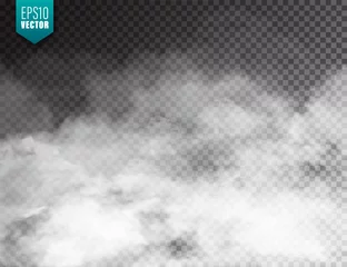 Fototapeten  Realistic fog, mist effect. Smoke isolated on transparent background. Vector vapor in air, steam flow. Clouds. © 32 pixels