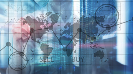 Forex Trading Investment Financial Chart Graphs. Business and technology concept.
