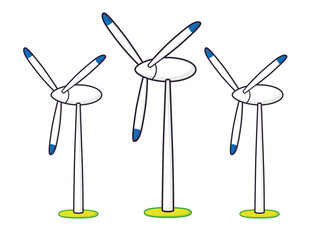 Wind turbine farm isolated