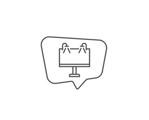 Road Ads banner line icon. Chat bubble design. Advertisement symbol. Business offer sign. Outline concept. Thin line road banner icon. Vector