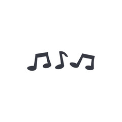 music icon, note icon, vector symbol on white