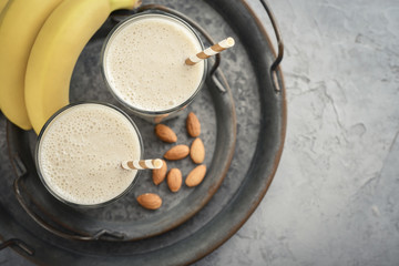 Banana smoothie with almond milk