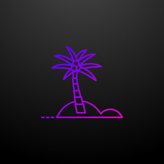 Palm tree dusk style nolan icon. Elements of summer holiday and travel set. Simple icon for websites, web design, mobile app, info graphics