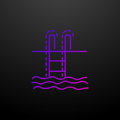 Stairs to the pool dusk style nolan icon. Elements of summer holiday and travel set. Simple icon for websites, web design, mobile app, info graphics