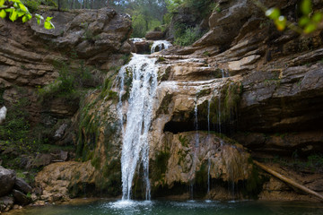 Fototapeta premium Waterfall in Catalonia surrounded by beautiful forests