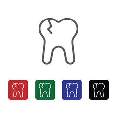Tooth, tomography vector icon. Element of medicine for mobile concept and web apps illustration. Thin line icon for website design and development. Vector icon