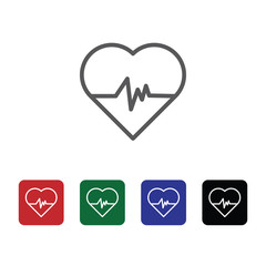 Hearth, cardiogram, pulse vector icon. Element of medicine for mobile concept and web apps illustration. Thin line icon for website design and development. Vector icon