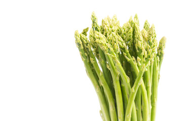 Fresh green asparagus isolated on white background  