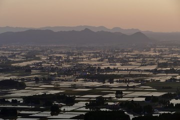 《仙北平野の夕暮れ》秋田県仙北市