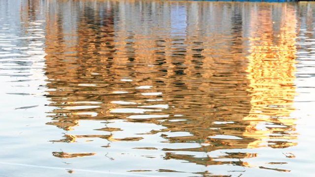 180p slow motion close up clip of reflections on the pool of golden temple in amritsar, india