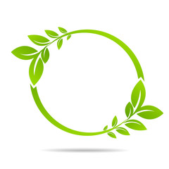 Ecology, organic with leafs eco style. Business concepts to protect nature