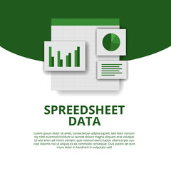 Spreedsheet data analysis form graph chart illustration concept