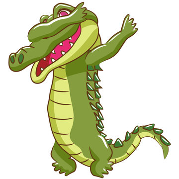 crocodile vector dabbing clipart design