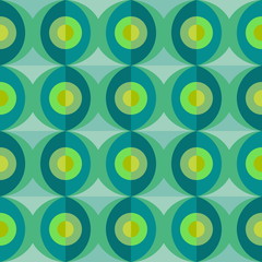 Fototapeta premium Abstract retro dotted flat seamless pattern with geometric garla