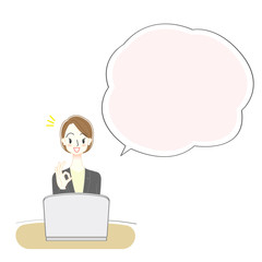 パソコンを使うビジネスウーマン