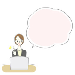 パソコンを使うビジネスウーマン