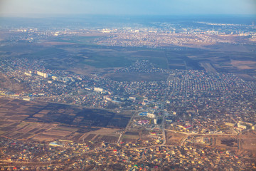 flying over the Chisinau city , Moldova 