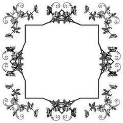 Design element of flower frame in retro style, for ornate of various card. Vector