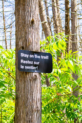 Stay on the trail! (This is probably good advice.)