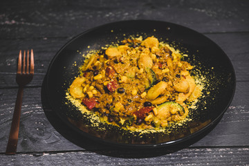 healthy vegetable curry recipe with vegetarian mince and beans