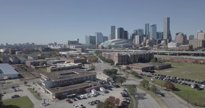 Aerial view of downtown Houston, TX.