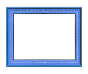 blue picture frame isolated on white background