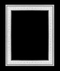 silver picture frame isolated on black background