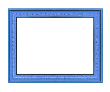 blue picture frame isolated on white background