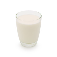 Glass of Soy milk with soybeans isolated on white background. with clipping path.