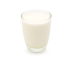 Obraz na płótnie Canvas Glass of Soy milk with soybeans isolated on white background. with clipping path.