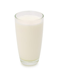 Glass of Soy milk with soybeans isolated on white background. with clipping path.