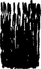 Illustration of hand-drawn short black thick brush vertical line