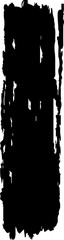 Illustration of hand-drawn long black thick brush vertical line