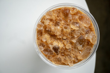 ice coffee in take away glass 
