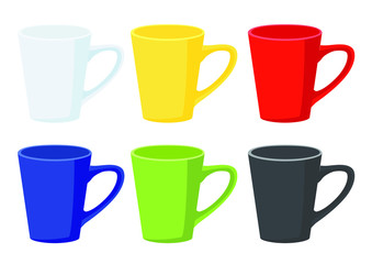 coffee cup Multi color on white background illustration vector