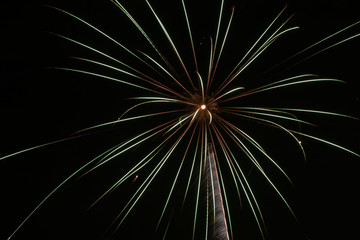 Fire works on the fourth of July at night