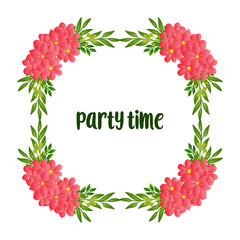 Abstract leaf flower frame, element on white backdrop, for decoration various card of party time. Vector