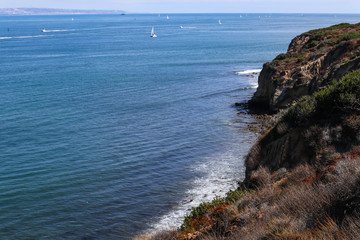 San Diego Bay and the cliffside below Cabrillo National Monument.