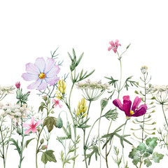 Obraz na płótnie Canvas Watercolor floral vector pattern