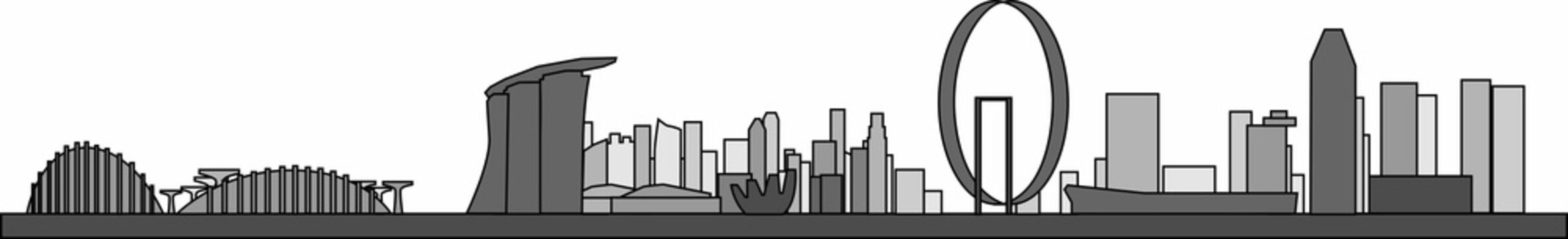 Singapore Skyline Outline Stock Photos And Royalty Free Images Vectors And Illustrations Adobe Stock